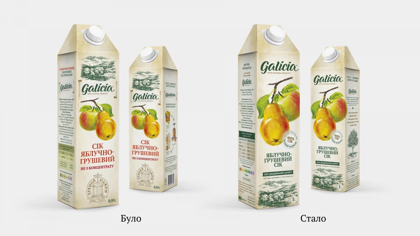 Бренд соків Galicia отримав новий дизайн