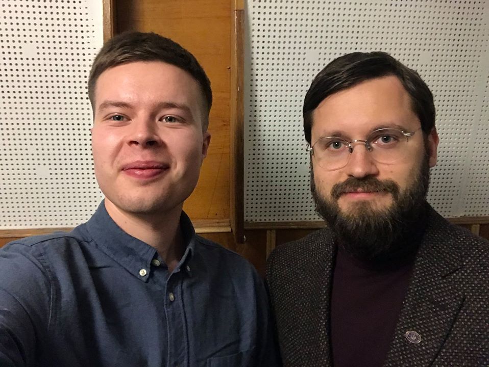 Кирило Безкоровайний, співзасновник проєкту «Куншт», і Володимир Усов, голова Державного космічного агенства