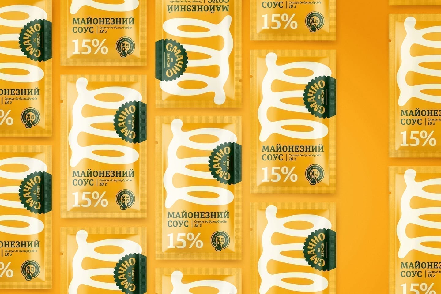 Паковання майонезних соусів для «Олком» (Україна) з оновленим логотипом від Gutsulyak.Studio