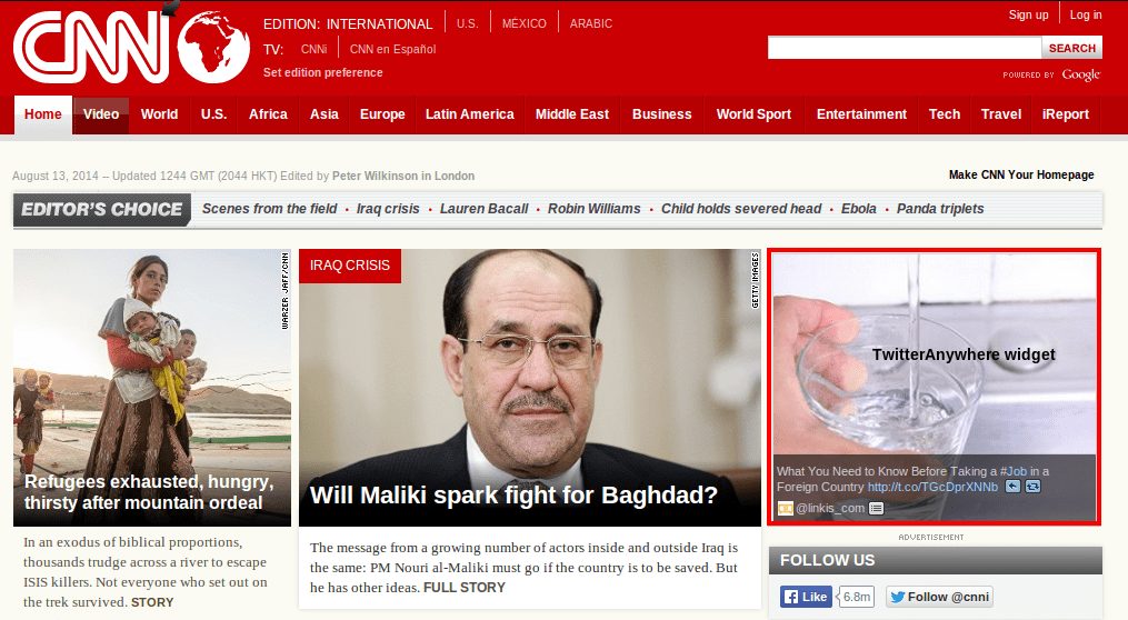 Вместо баннерной рекламы – TwitterAnywhere