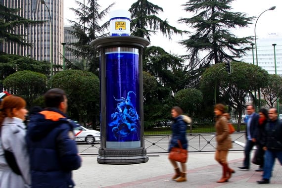 Гигантские бутылки на улицах Мадрида