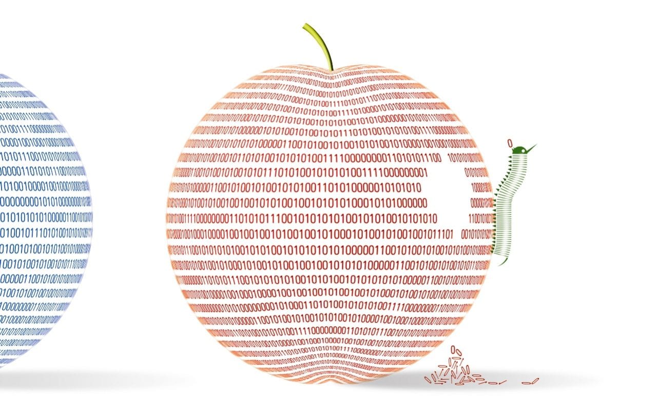 Червячок на яблоке