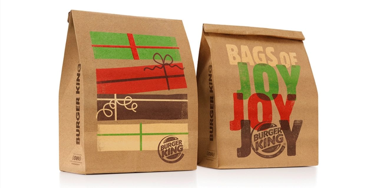 Зимняя страна Воппера на упаковках Burger King