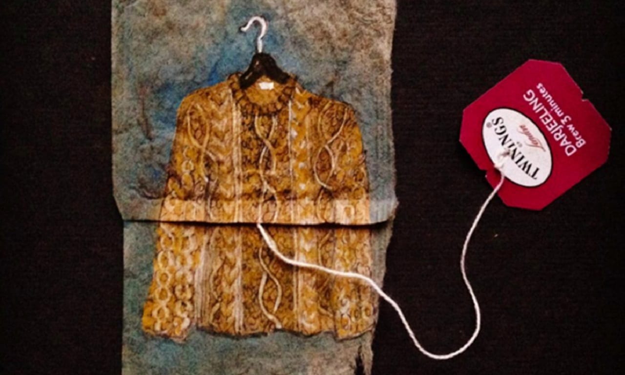 Холст из чайных пакетиков