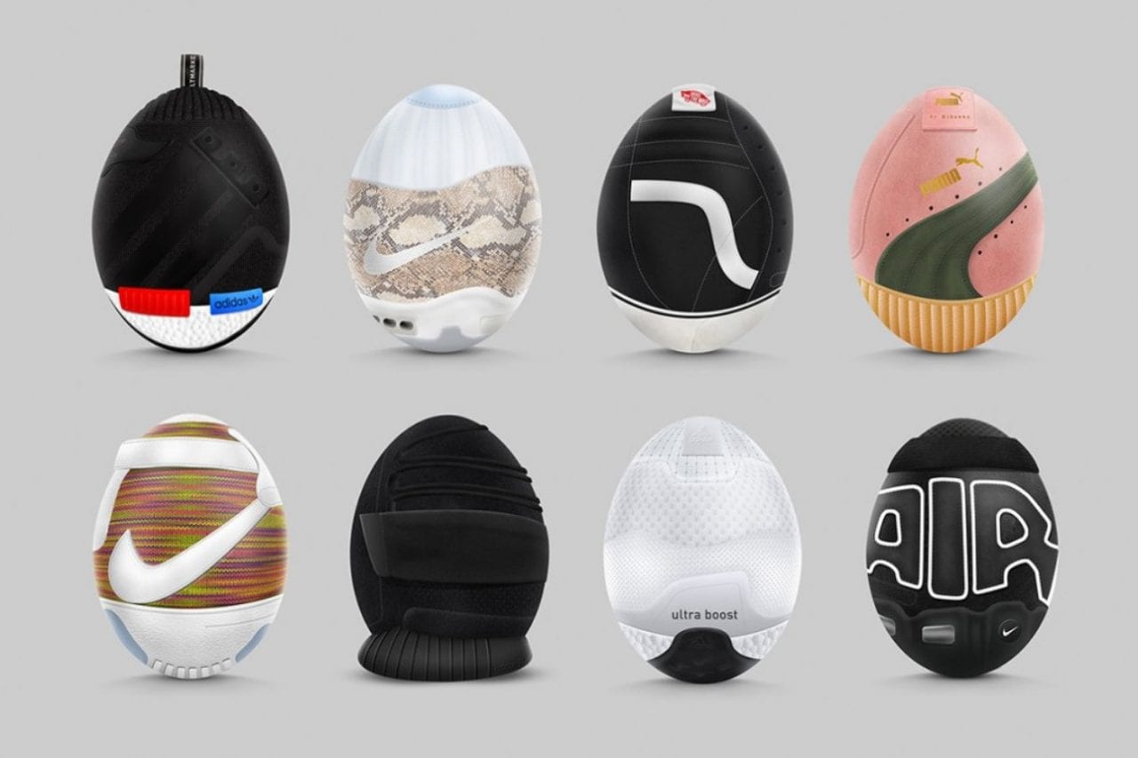 Яйца, напоминающие кроссовки