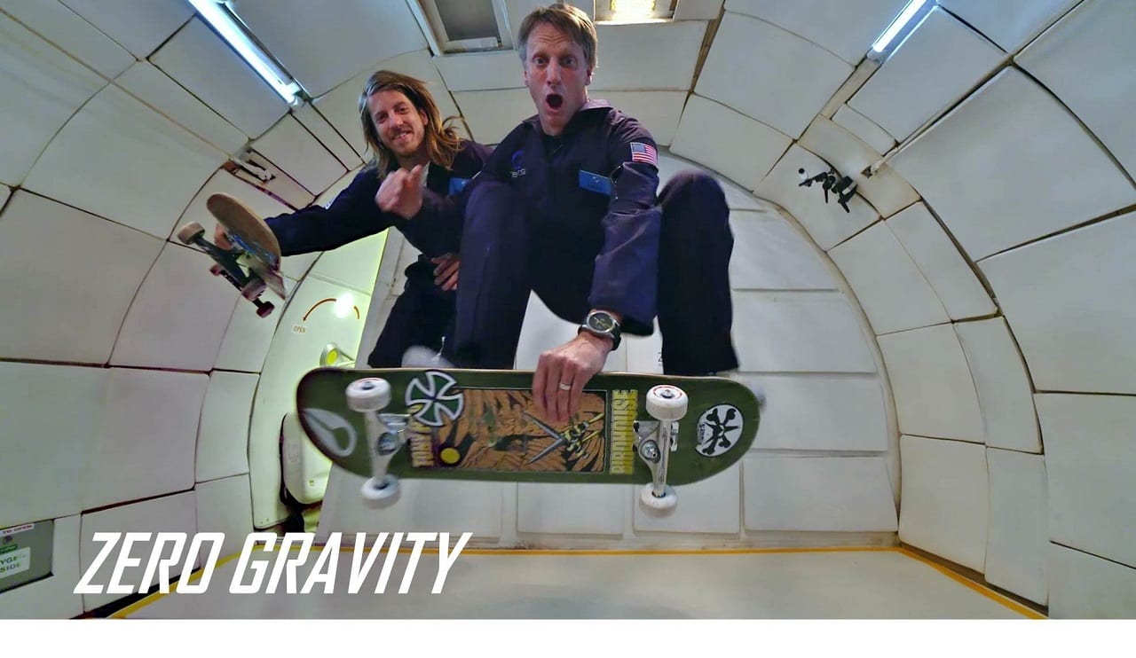 Скейтборд в невесомости (ВИДЕО)