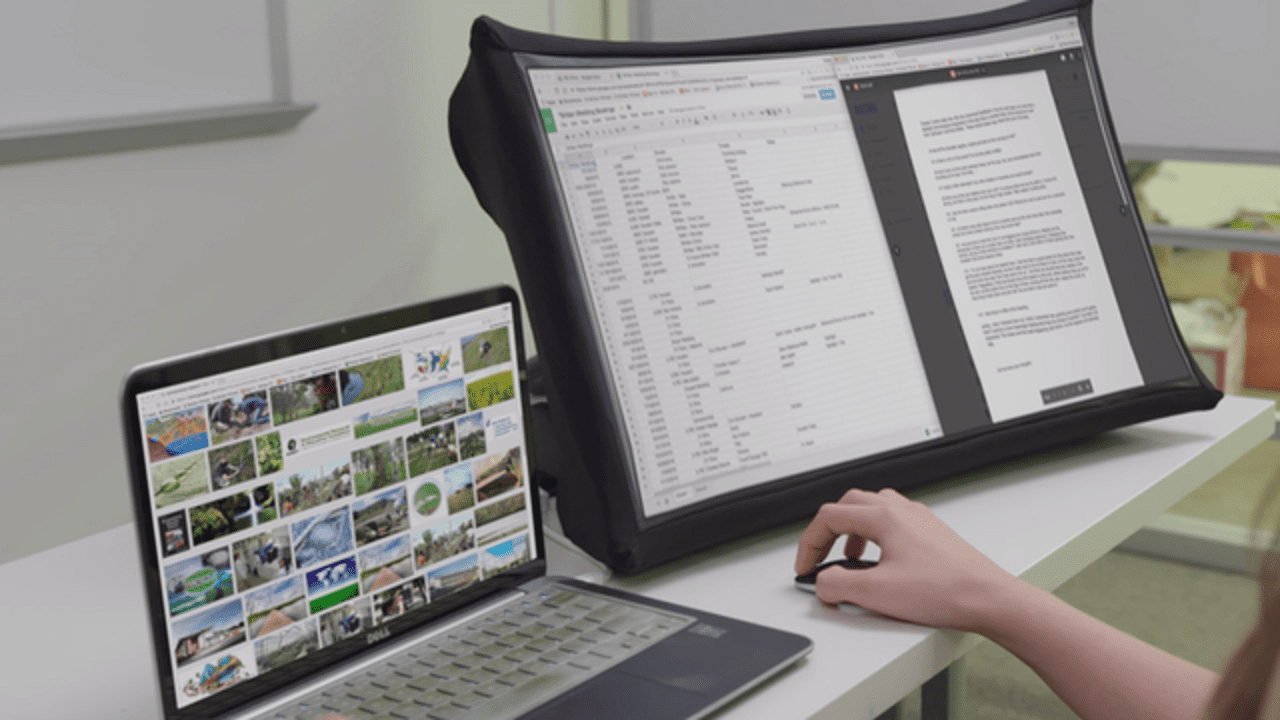 Складной монитор по принципу зонтика (ВИДЕО)