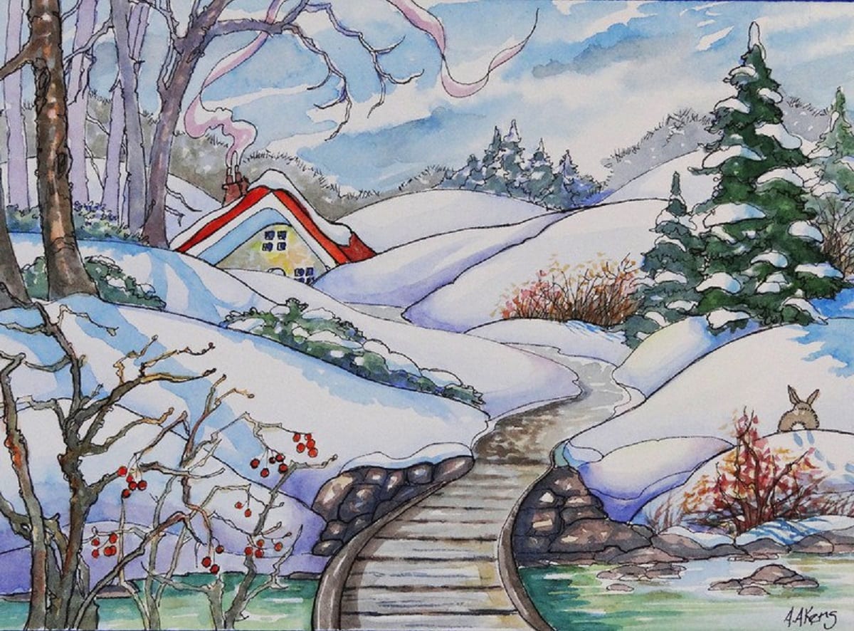 Новогодние домики от Алиды Акерс