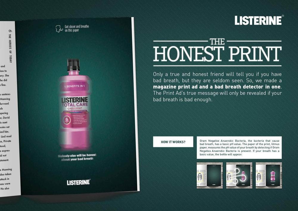 Самый честный принт. В печатную рекламу встроили определитель запаха