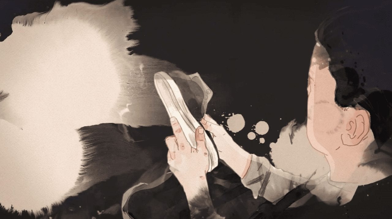 Asics рассказывает историю бренда в акварельном стиле