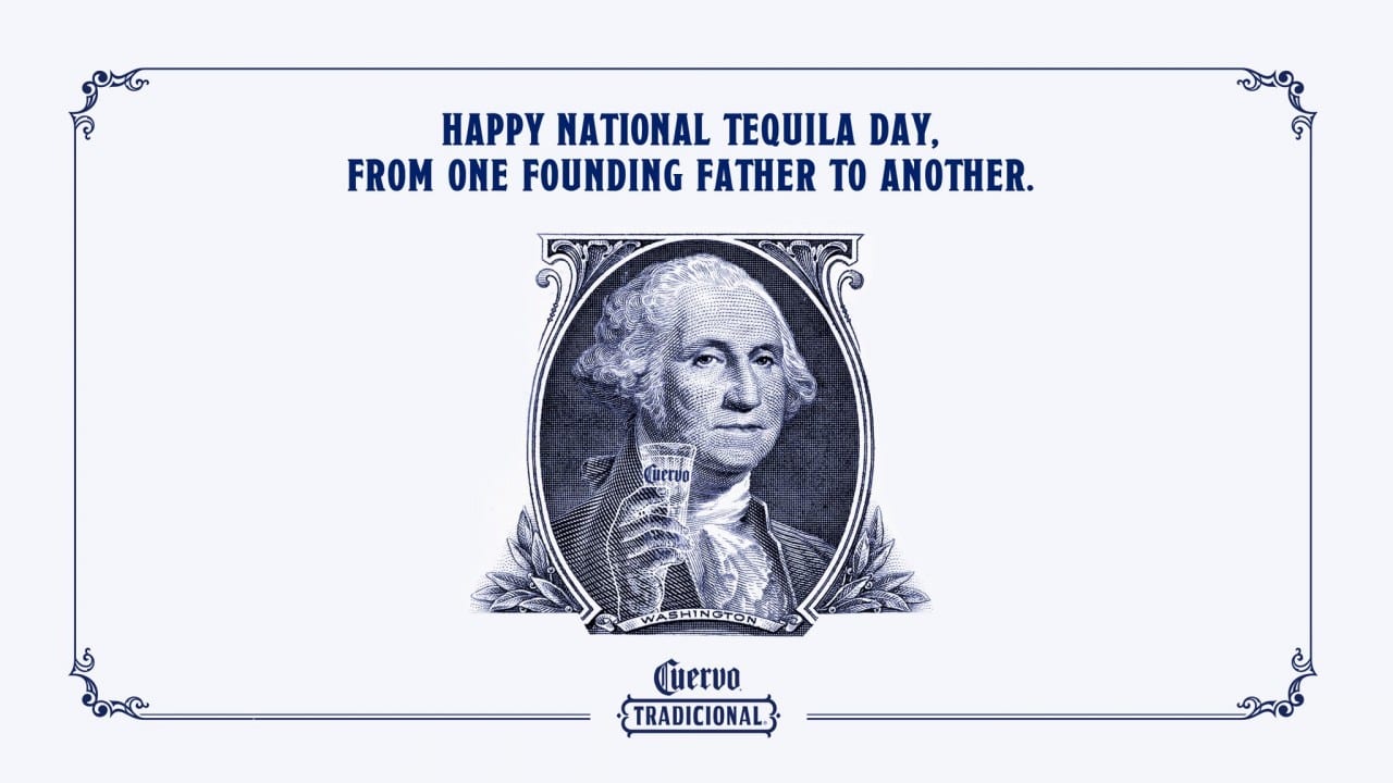 Джордж Вашингтон предлагает пропустить по стаканчику в национальный день текилы