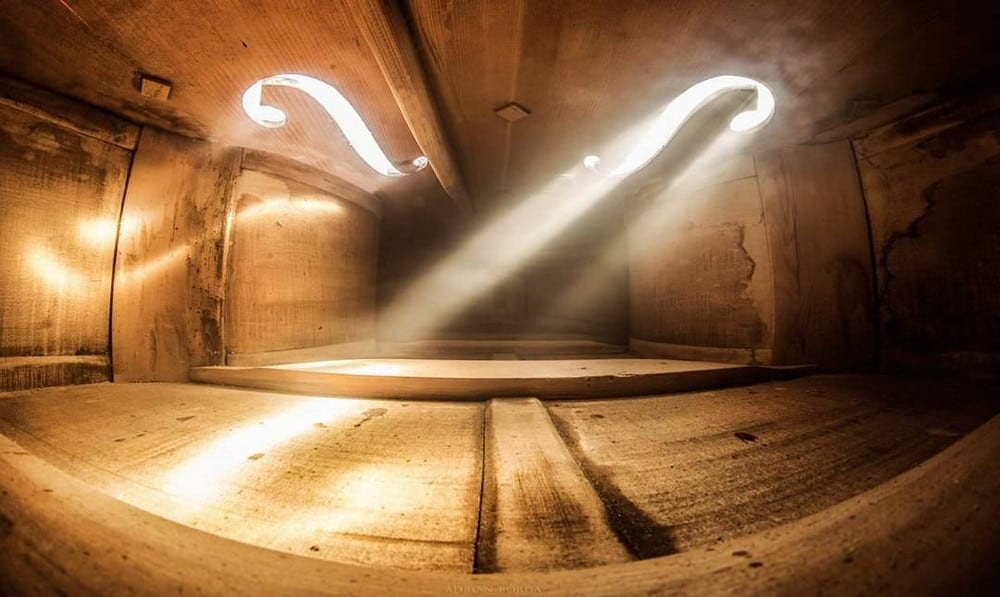 Под другим углом: фотографии, сделанные внутри музыкальных инструментов