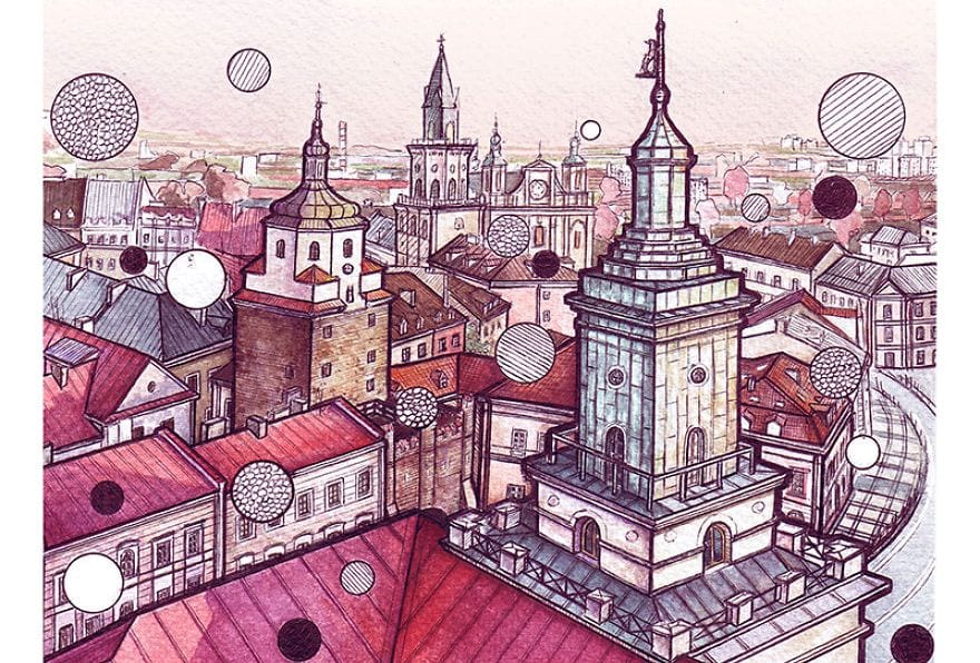 Люблин в рисунках польской художницы