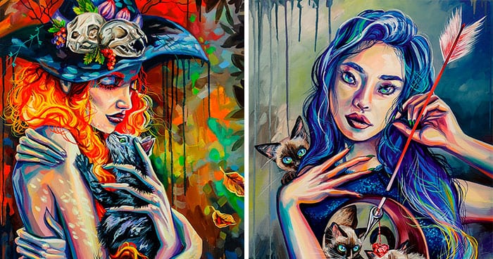 Художница представила знаки зодиака в виде ведьм