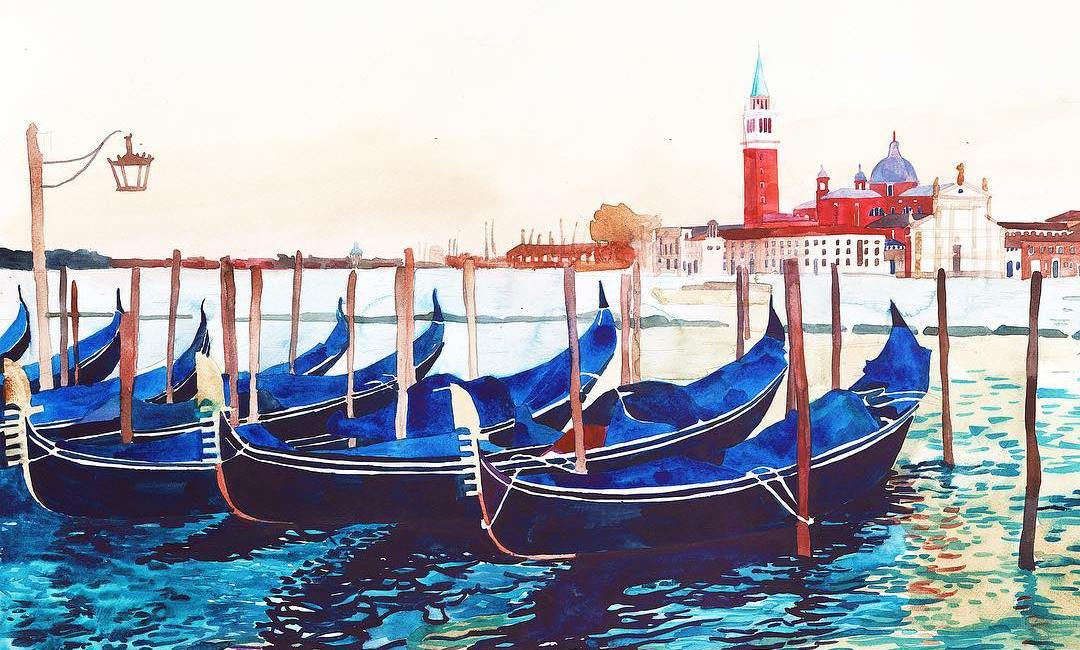 Красота Венеции в акварельных рисунках польской художницы