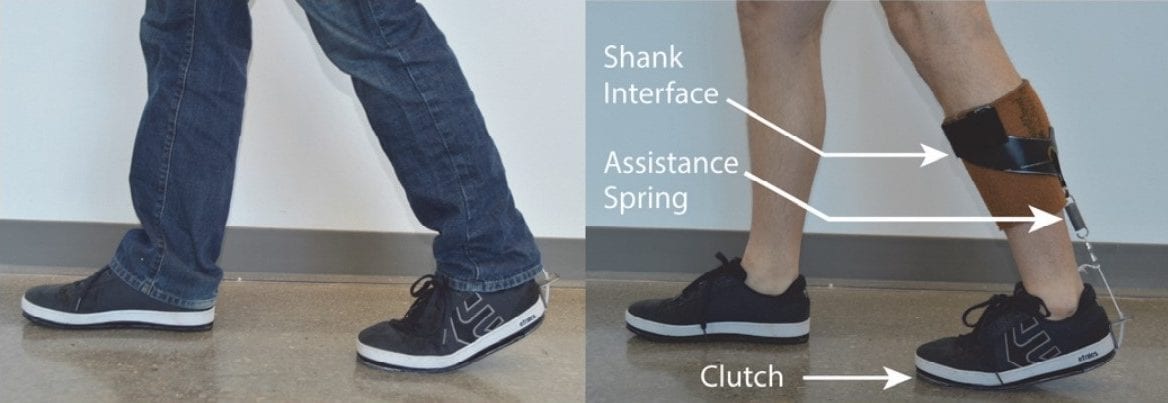 Экзоскелет для лодыжки спрятали под штанину