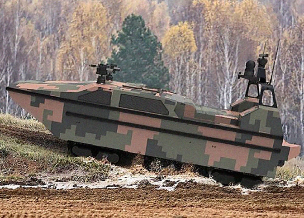 В Китае разработали амфибийного гусеничного боевого робота