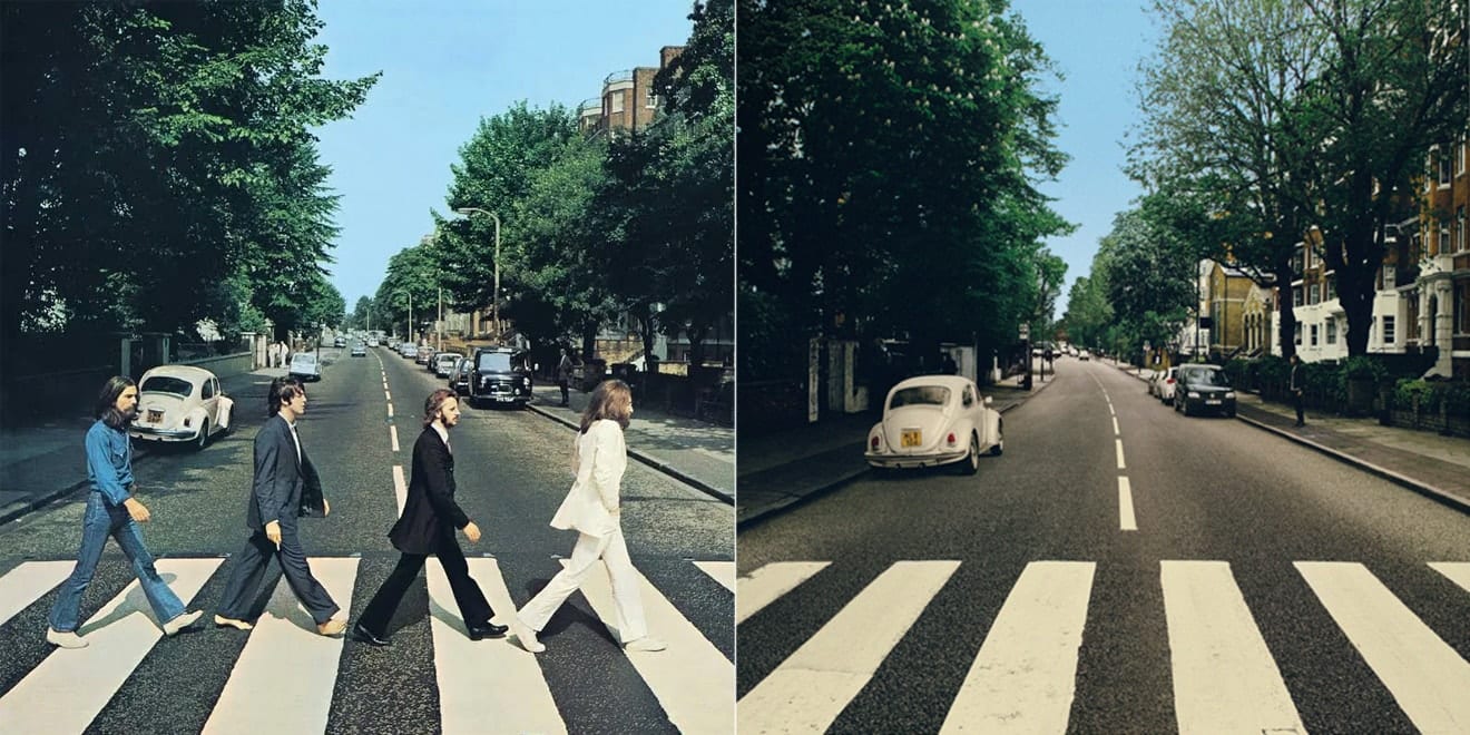 Volkswagen перепарковал «Жука» с обложки альбома The Beatles