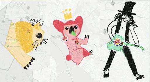 Burger King за допомогою малюнків нагадав публіці, якою є зона покриття кожного ресторану