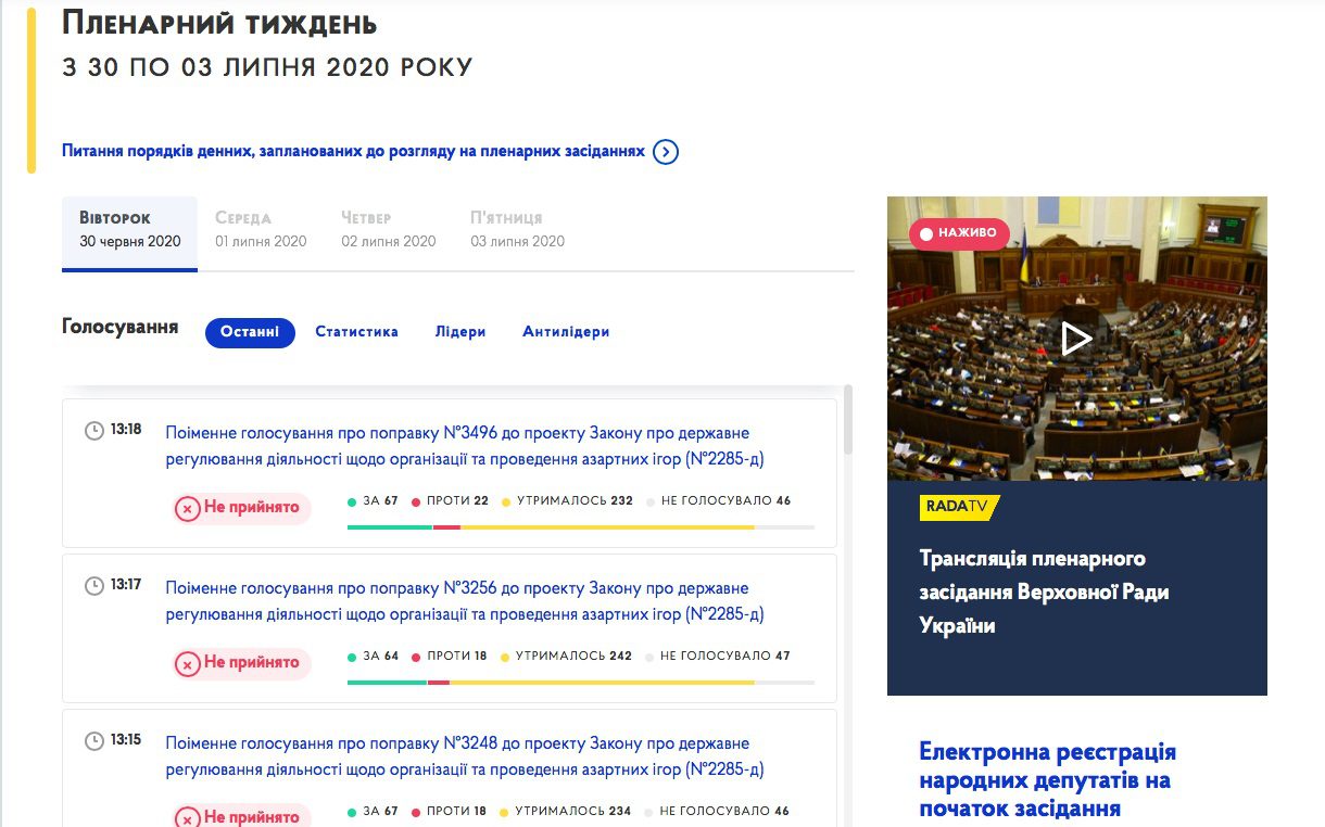 Новий дизайн сайту Верховної Ради України