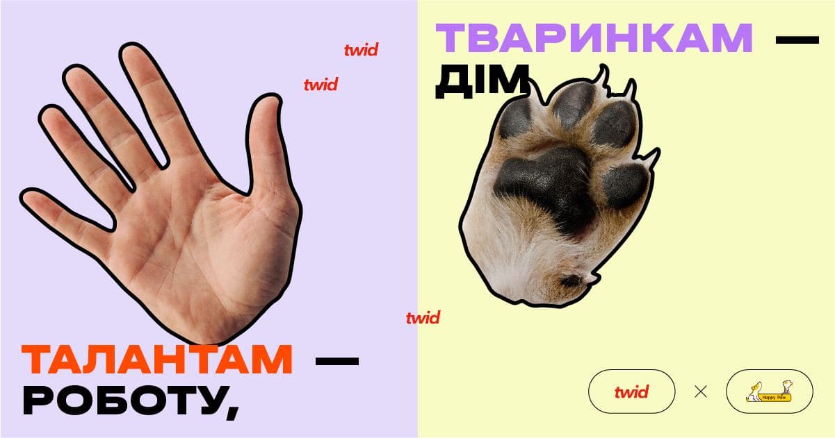 Талантам — роботу, тваринкам — дім. Креативна агенція TWID шукає своїх людей