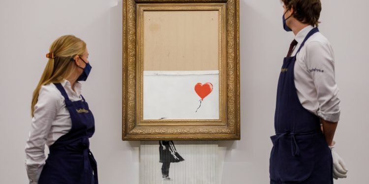 Самознищувальна картина Banksy продається за рекордні 25,3 млн