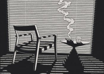 Мартін Резнік привносить в ілюстрації дизайну меблів нотку фільму нуар