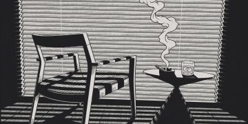 Мартін Резнік привносить в ілюстрації дизайну меблів нотку фільму нуар