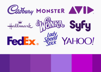 Фіолетові логотипи: значення та приклади