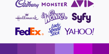 Фіолетові логотипи: значення та приклади